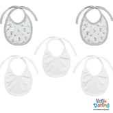 Anchor & Boat Printed Pack of 5 Bibs | Little Darling - Zubaidas Mothershop